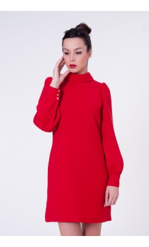 Vestido rojo cuello con lazo