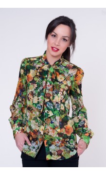 Camisa con lazo. Flores